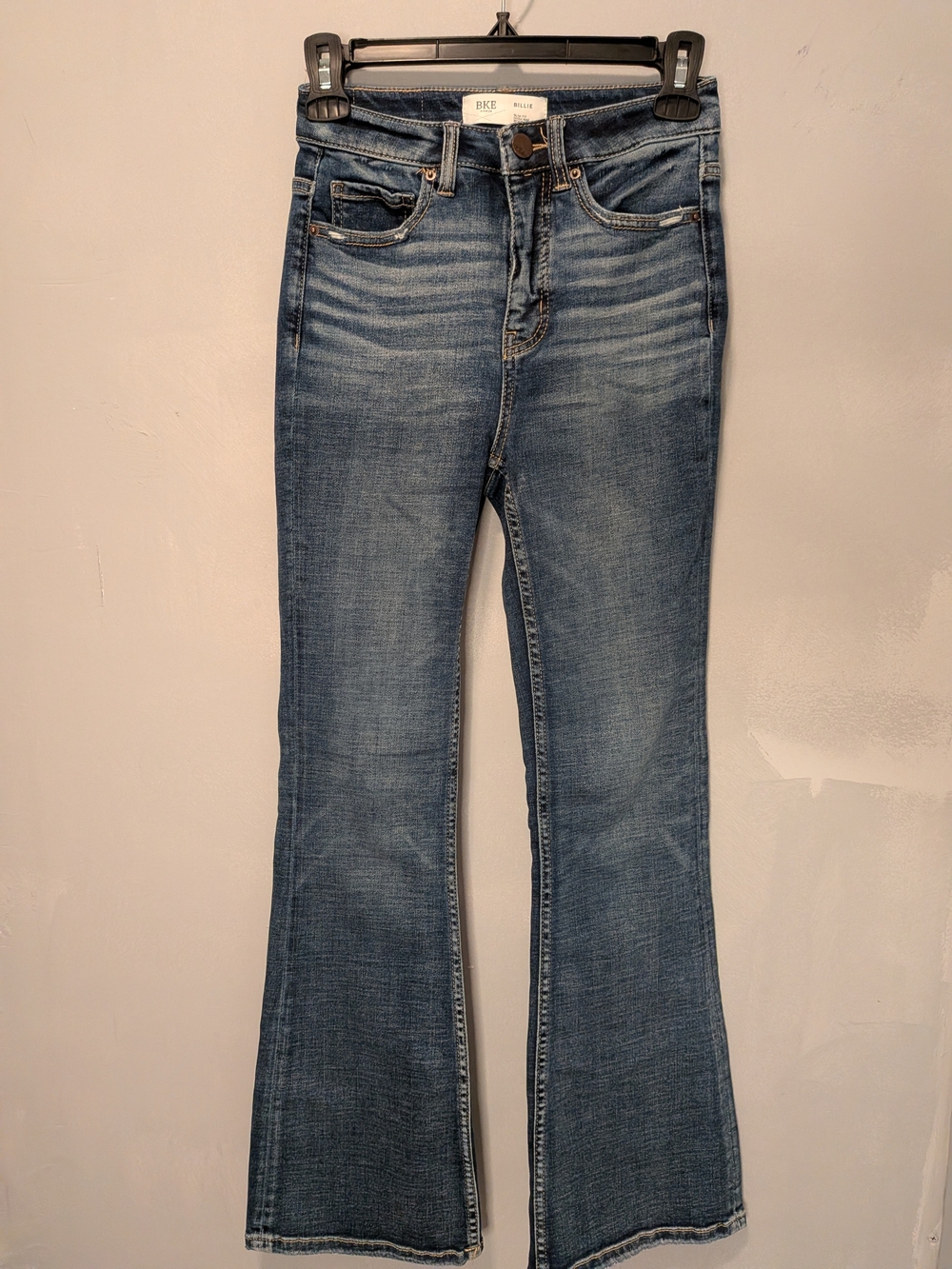 BKE "Billie" Women's Medium Wash Flared Jeans in Blue